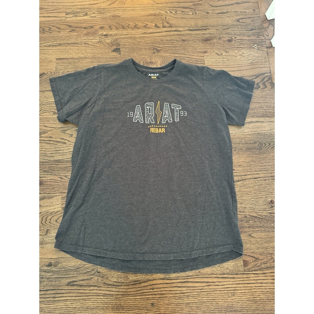 Ariat Rebar T-Shirt Women's 1X Gray Strong Bolt Graphic Crew neck Shirt